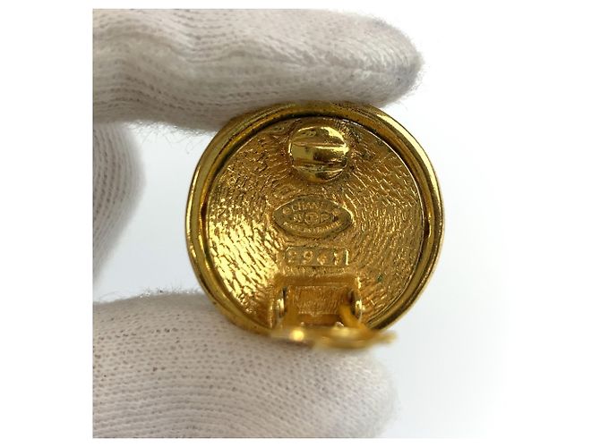 Chanel Vintage Coco Mark vergoldete Clip-Ohrringe Golden - Ansicht 4