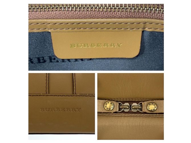 Borsa a mano Burberry in pelle marrone - vista 3