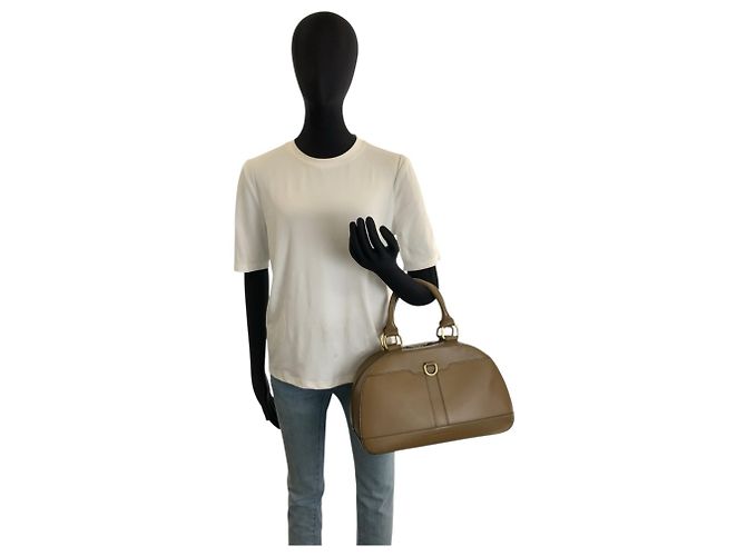 Borsa a mano Burberry in pelle marrone - vista 7