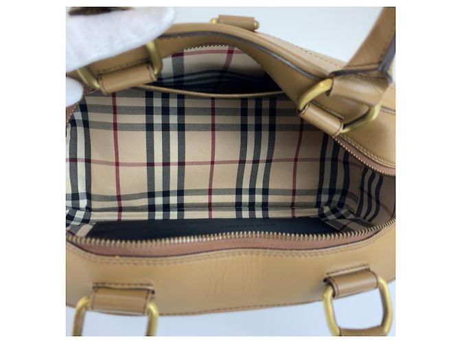 Borsa a mano Burberry in pelle marrone - vista 9