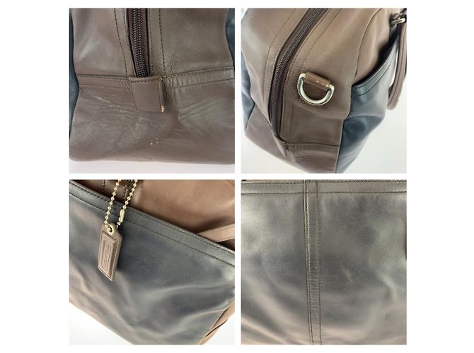 Sac 2-way COACH Lexington Marron Bleu Marine - vue 5