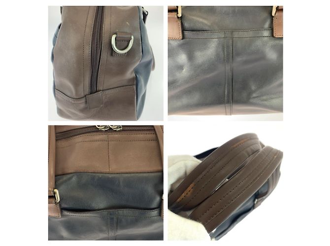 Sac 2-way COACH Lexington Marron Bleu Marine - vue 6