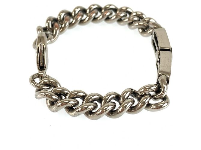 Bracciale Balenciaga Bb Icon Gourmette Misura M in Ottone Argento per Uomo - vista 3