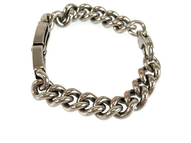 Bracciale Balenciaga Bb Icon Gourmette Misura M in Ottone Argento per Uomo - vista 4