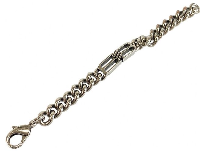 Bracciale Balenciaga Bb Icon Gourmette Misura M in Ottone Argento per Uomo - vista 5
