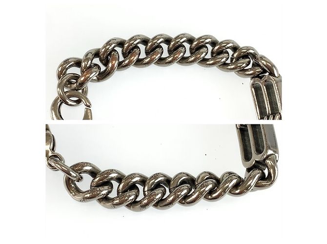 Bracciale Balenciaga Bb Icon Gourmette Misura M in Ottone Argento per Uomo - vista 8