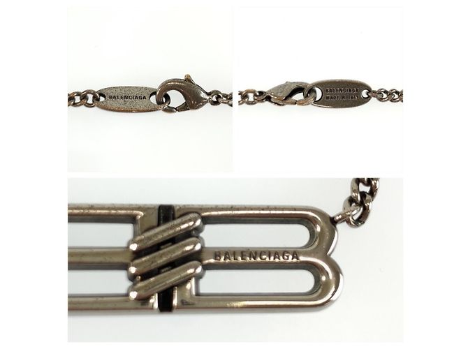 Collar Balenciaga BB Icon chapado en plata - vista 5