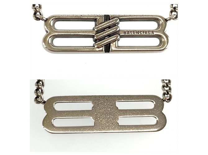 Collar Balenciaga BB Icon chapado en plata - vista 6
