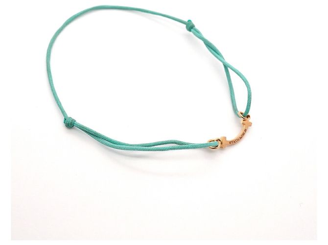Autre Marque Bracciale in cordino mini con charm T Smile Tiffany & Co. Blu - vista 2