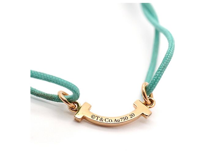 Autre Marque Bracciale in cordino mini con charm T Smile Tiffany & Co. Blu - vista 4