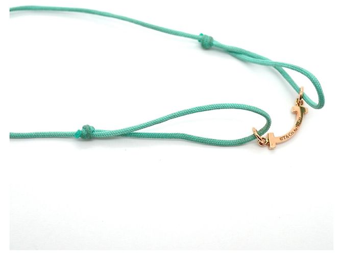 Autre Marque Bracciale in cordino mini con charm T Smile Tiffany & Co. Blu - vista 7