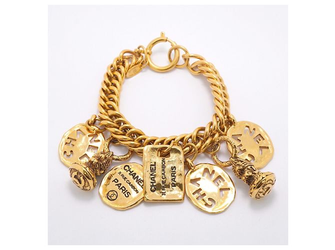 Pulseira de Berloques Banhada a Ouro Chanel Dourado - vista 3