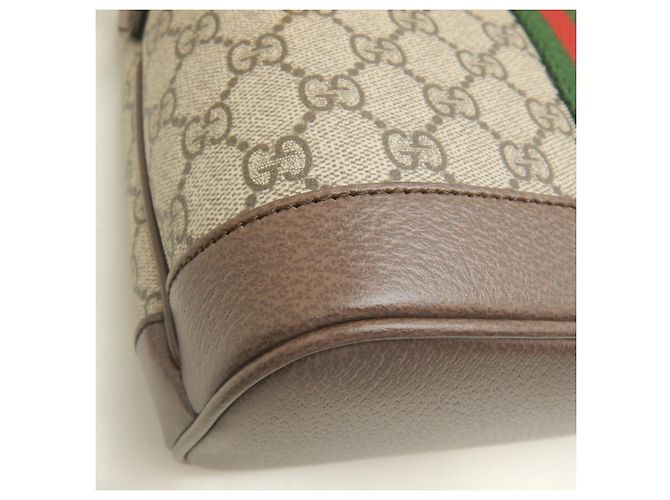 Mala Tote Gucci Small GG Supreme tela e couro bege - vista 14
