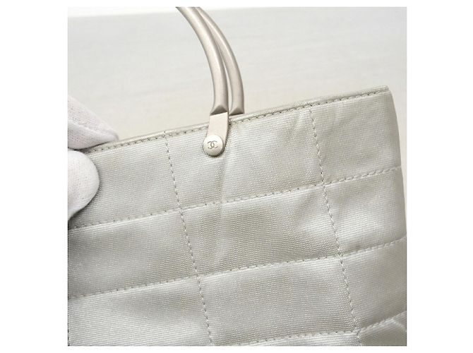 Sac à main Chanel en nylon gris Marron - vue 10