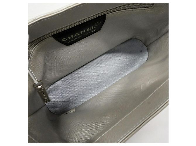 Sac à main Chanel en nylon gris Marron - vue 4