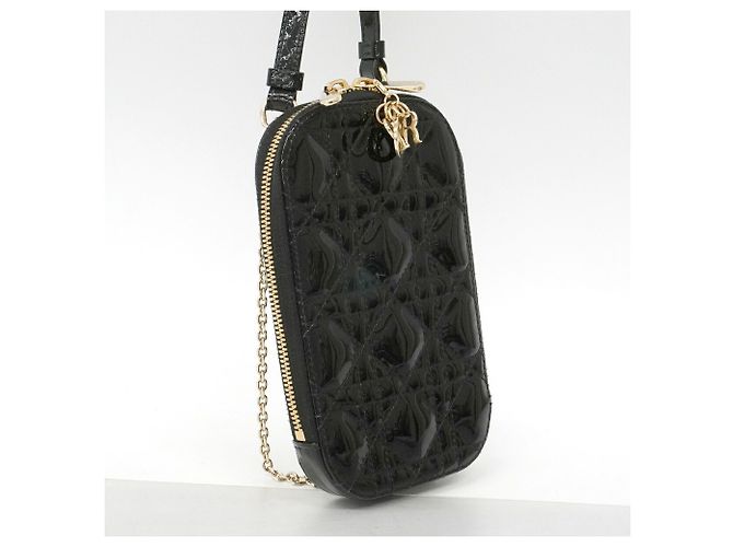 Christian Dior Cannage Schultertasche Schwarz - Ansicht 2