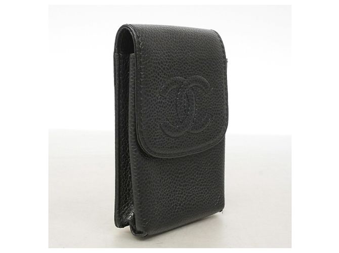 Chanel Black Grained Calfskin Cigarette Case - view 2
