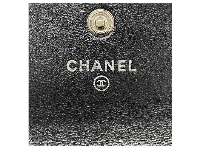 Chanel Tri-fold Portemonnaie aus schwarzem Lammleder - Ansicht 4