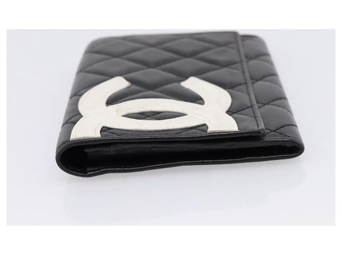 Tarjetero con solapa Chanel Cambon de piel de cordero acolchada Negro - vista 3