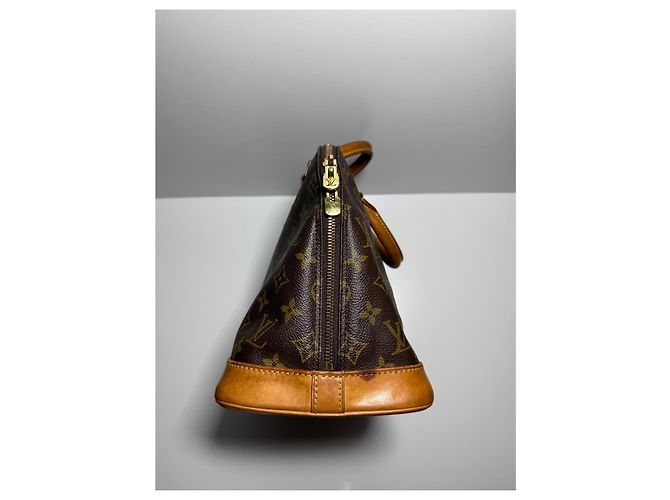 Sac Louis Vuitton Alma PM Monogram Couro Castanho Marrom Monograma - vista 6