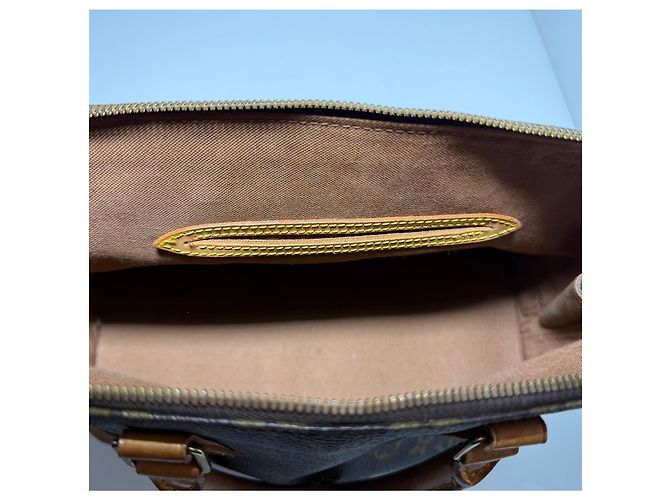 Sac Louis Vuitton Alma PM Monogram Couro Castanho Marrom Monograma - vista 9