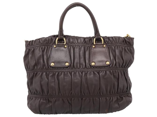 Prada Gaufre Nappa Leather Large Brown - view 2