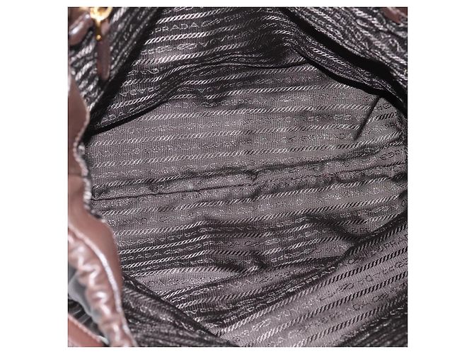 Prada Gaufre Nappa Leather Large Brown - view 5