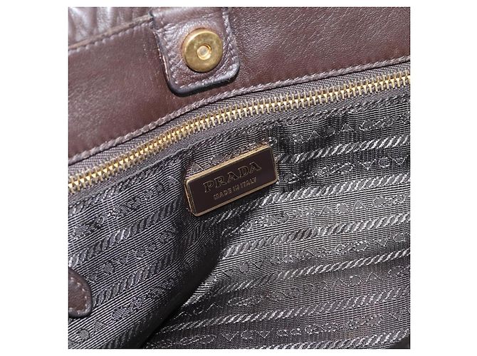 Prada Gaufre Nappa Leather Large Brown - view 6
