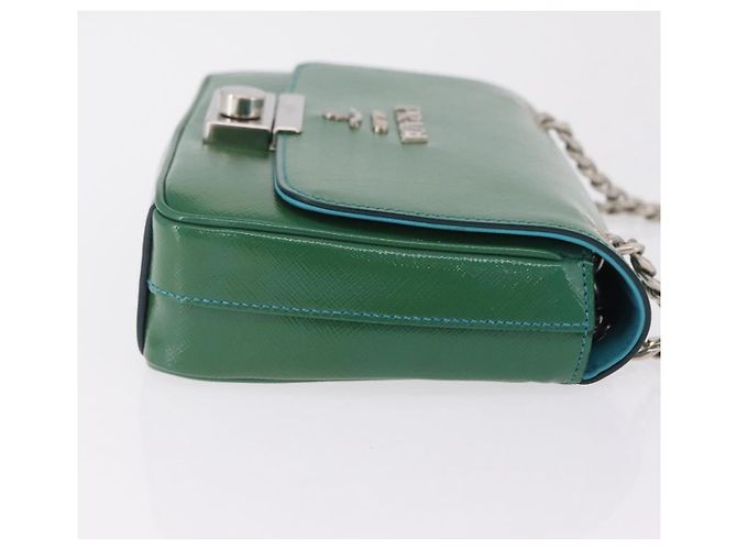 Prada Sound Chain Saffiano Leather Small Verde - vista 3