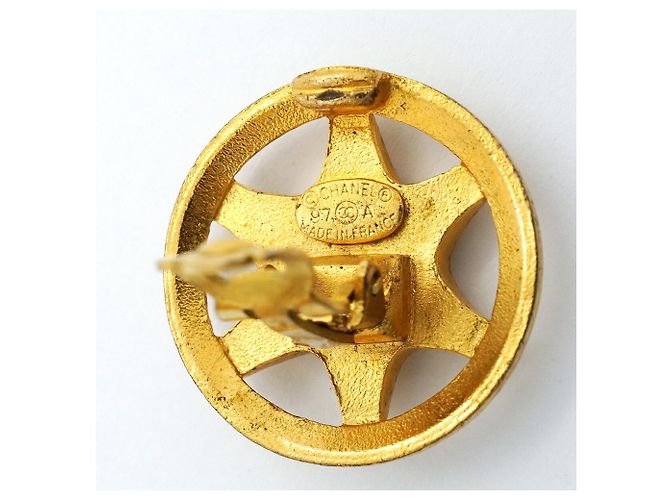 Pendientes de clip Chanel chapados en oro Dorado - vista 4