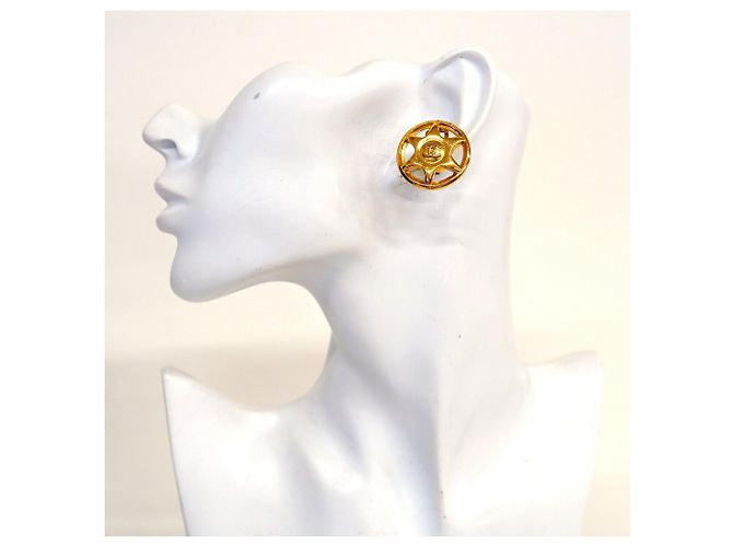 Pendientes de clip Chanel chapados en oro Dorado - vista 5