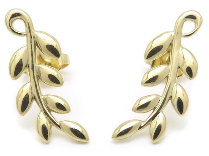 Autre Marque Pendientes trepadores Tiffany Olive Leaf en oro amarillo de 18K - vista 2