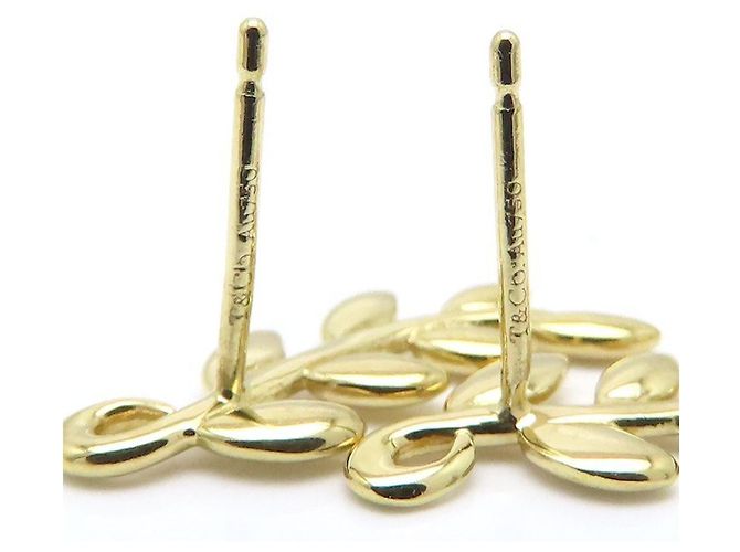 Autre Marque Pendientes trepadores Tiffany Olive Leaf en oro amarillo de 18K - vista 8