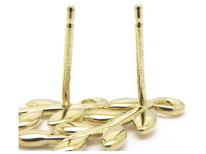 Autre Marque Pendientes trepadores Tiffany Olive Leaf en oro amarillo de 18K - vista 9
