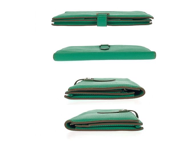 Hermès Cartera larga Hermes Bearn Soufflé Mint Green Verde - vista 10