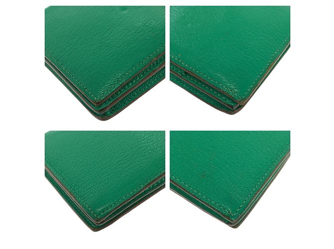 Hermès Cartera larga Hermes Bearn Soufflé Mint Green Verde - vista 4
