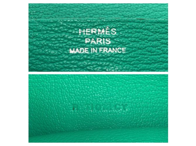 Hermès Cartera larga Hermes Bearn Soufflé Mint Green Verde - vista 5