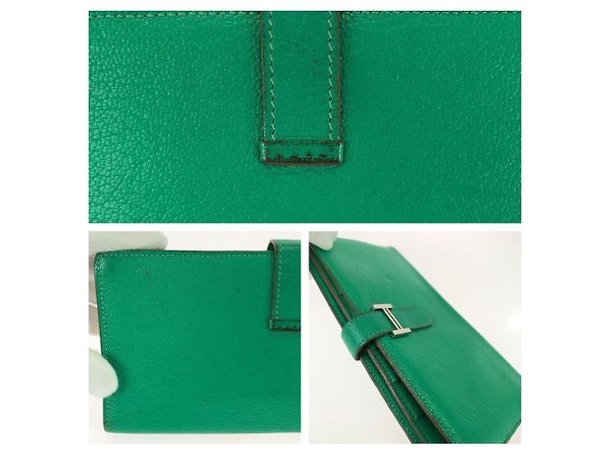 Hermès Cartera larga Hermes Bearn Soufflé Mint Green Verde - vista 7