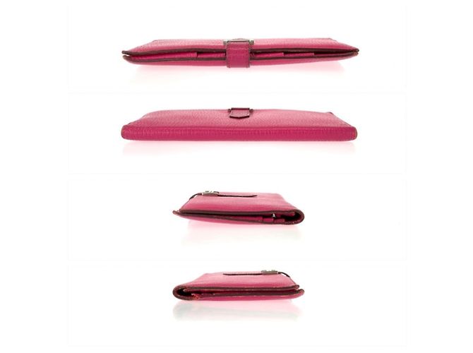 Hermès Hermes Bearn Classic lange Geldbörse in Rose Tyrien Pink - Ansicht 10