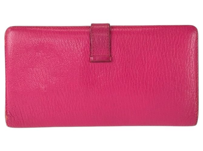 Hermès Hermes Bearn Classic lange Geldbörse in Rose Tyrien Pink - Ansicht 2