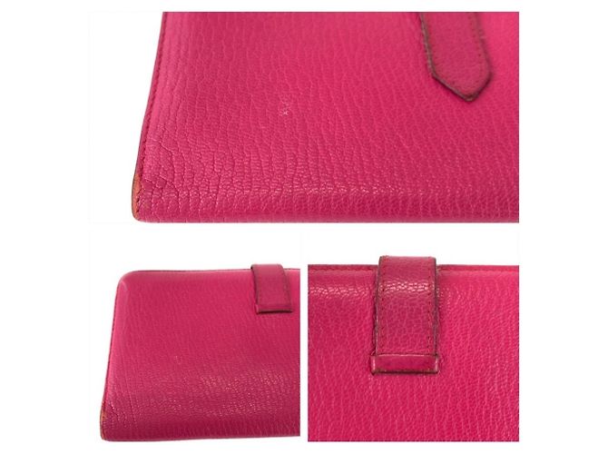 Hermès Hermes Bearn Classic lange Geldbörse in Rose Tyrien Pink - Ansicht 6