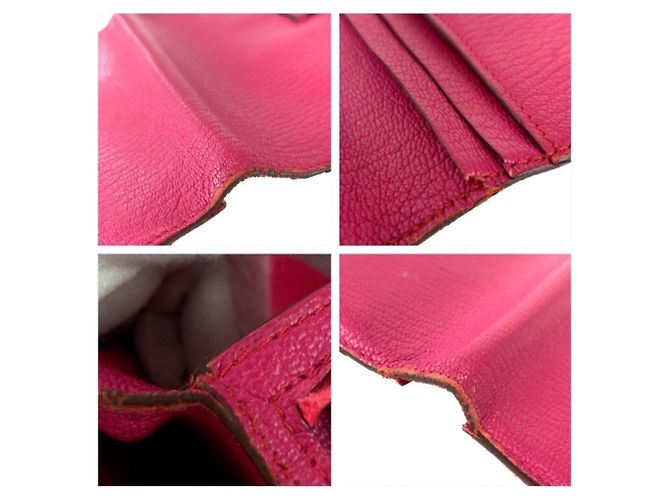 Hermès Hermes Bearn Classic lange Geldbörse in Rose Tyrien Pink - Ansicht 7