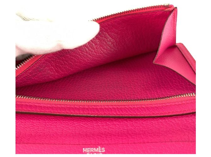 Hermès Hermes Bearn Classic lange Geldbörse in Rose Tyrien Pink - Ansicht 8