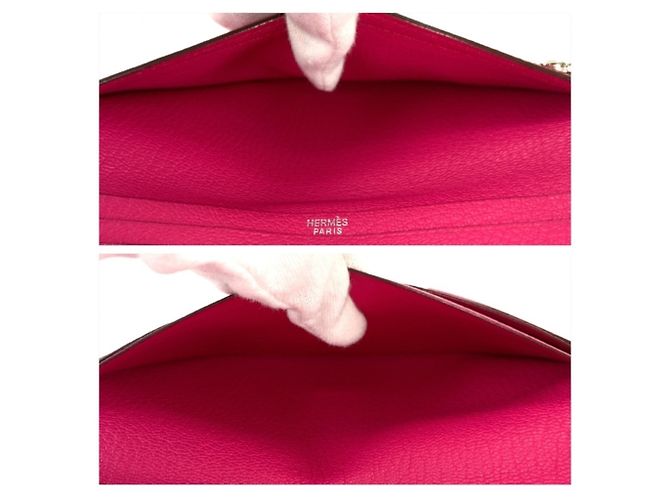 Hermès Hermes Bearn Classic lange Geldbörse in Rose Tyrien Pink - Ansicht 9