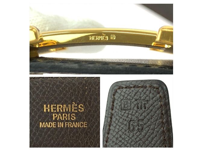 Hermès Cinturón reversible HERMES Constance con hebilla H Castaño Negro - vista 3