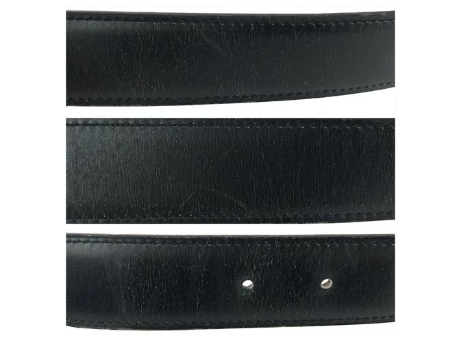 Hermès Cinturón reversible HERMES Constance con hebilla H Castaño Negro - vista 7