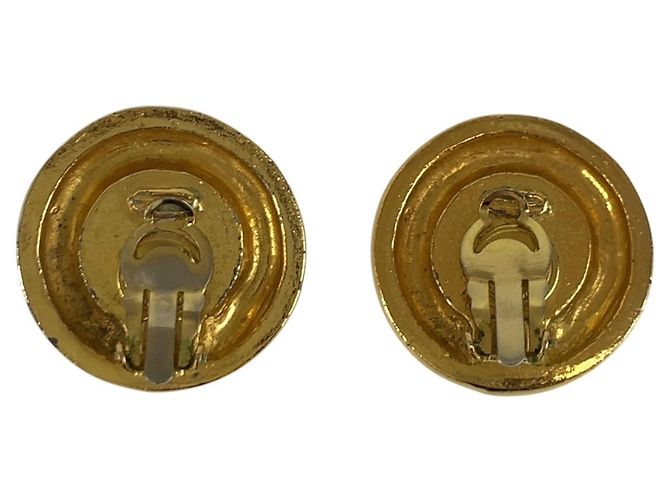 CHANEL Vintage Coco Mark vergoldete Kunstperlen-Ohrringe Golden - Ansicht 2