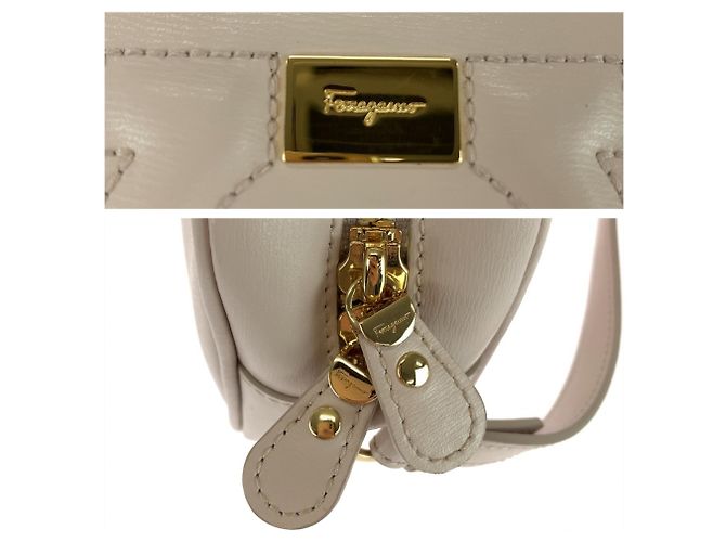 Borsa a tracolla Salvatore Ferragamo Gancini City Beige - vista 5