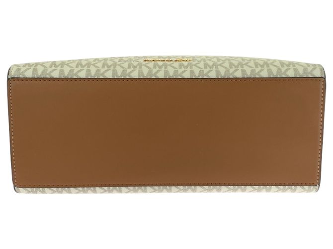 Bolso de hombro Michael Kors Medium Ivory Gray Castaño Crudo - vista 9