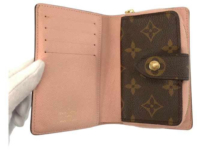 Louis Vuitton Monogram Portefeuille Juliette Coin Purse Castaño Rosa - vista 4